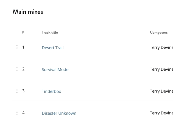 Amplify reordering tracks animation